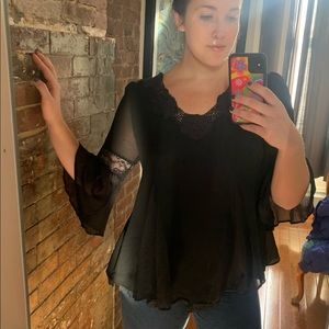 Free People gauzy, flowy baby doll Top